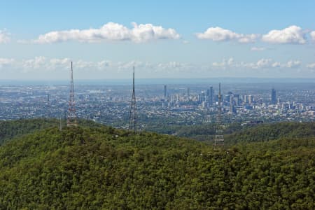 Aerial Image of MOUNT COOT-THA LOOKING EAST TO BRISBANE CBD