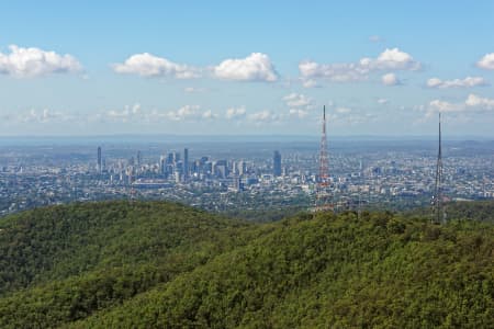 Aerial Image of MOUNT COOT-THA LOOKING EAST TO BRISBANE CBD