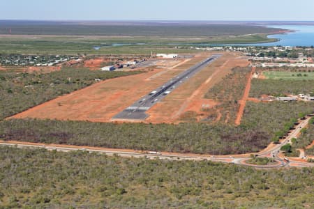 Aerial Image of BROOME AIRPORT LOOKING EAST ALONG RUNWAY 10