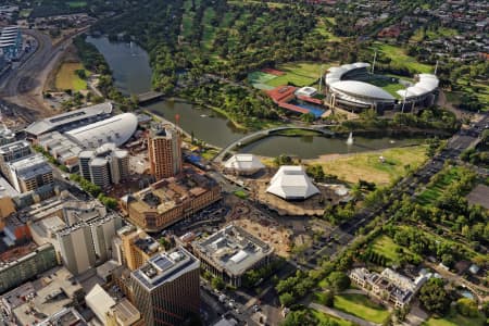 Aerial Image of RIVERBANK PRECINCT, LOOKING NORTH-WEST TOWARDS ADELAIDE OVAL