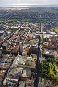 Aerial Image of NORTH TERRACE, ADELAIDE, LOOKING WEST TOWARDS AIRPORT
