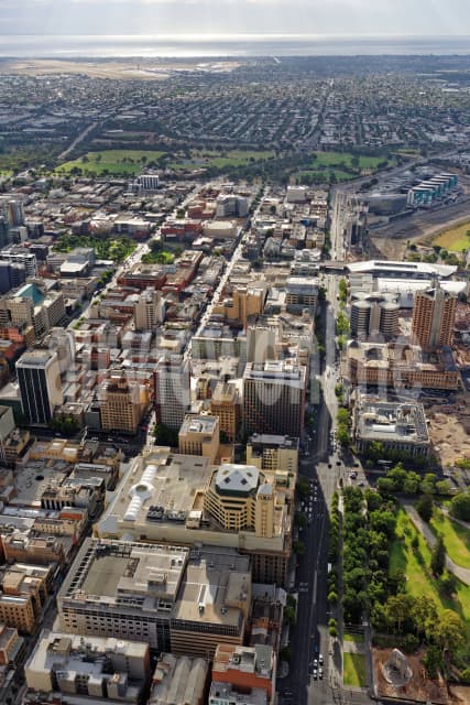 Aerial Image of North Terrace, Adelaide, Looking West Towards Airport