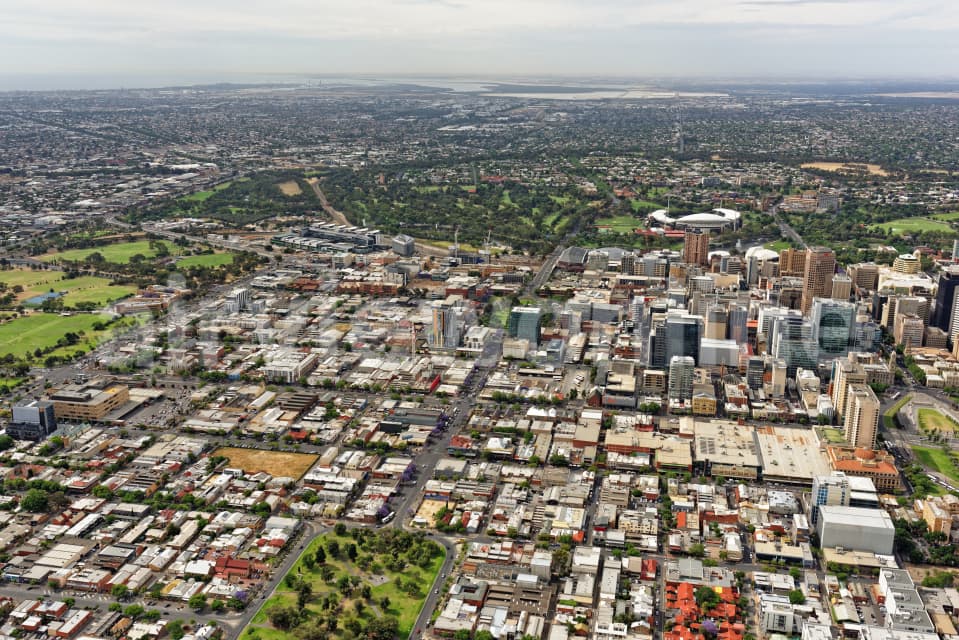 Aerial Image of Western Adelaide CBD Looking North