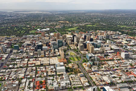 Aerial Image of ADELAIDE CBD VIEWED FROM ABOVE SOUTH TERRACE
