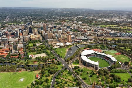 Aerial Image of NORTH ADELAIDE LOOKNG SOUTH TO ADELAIDE OVAL AND CBD