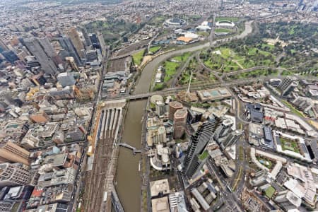 Aerial Image of SOUTHBANK AND MELBOURNE CBD LOOKING EAST