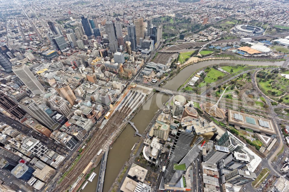 Aerial Image of Southbank And Melbourne CBD Looking North-East