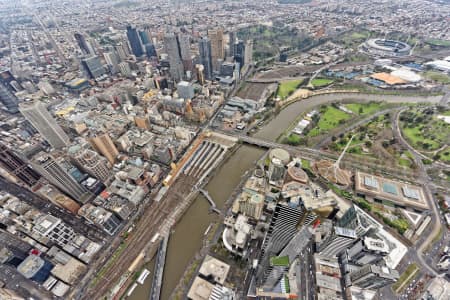 Aerial Image of SOUTHBANK AND MELBOURNE CBD LOOKING NORTH-EAST