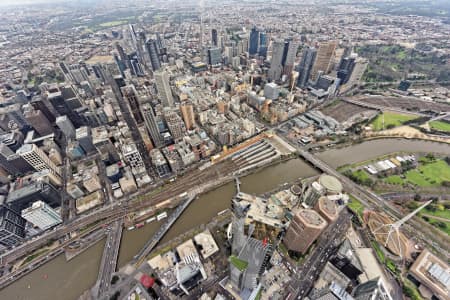 Aerial Image of SOUTHBANK AND MELBOURNE CBD LOOKING NORTH