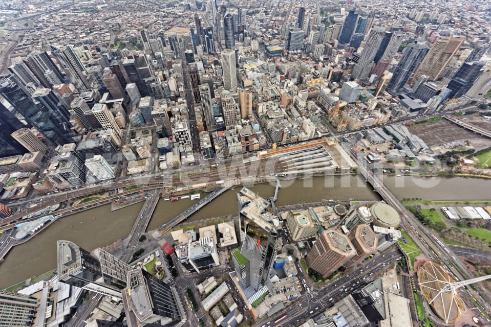 Aerial Image of Southbank And Melbourne CBD Looking North