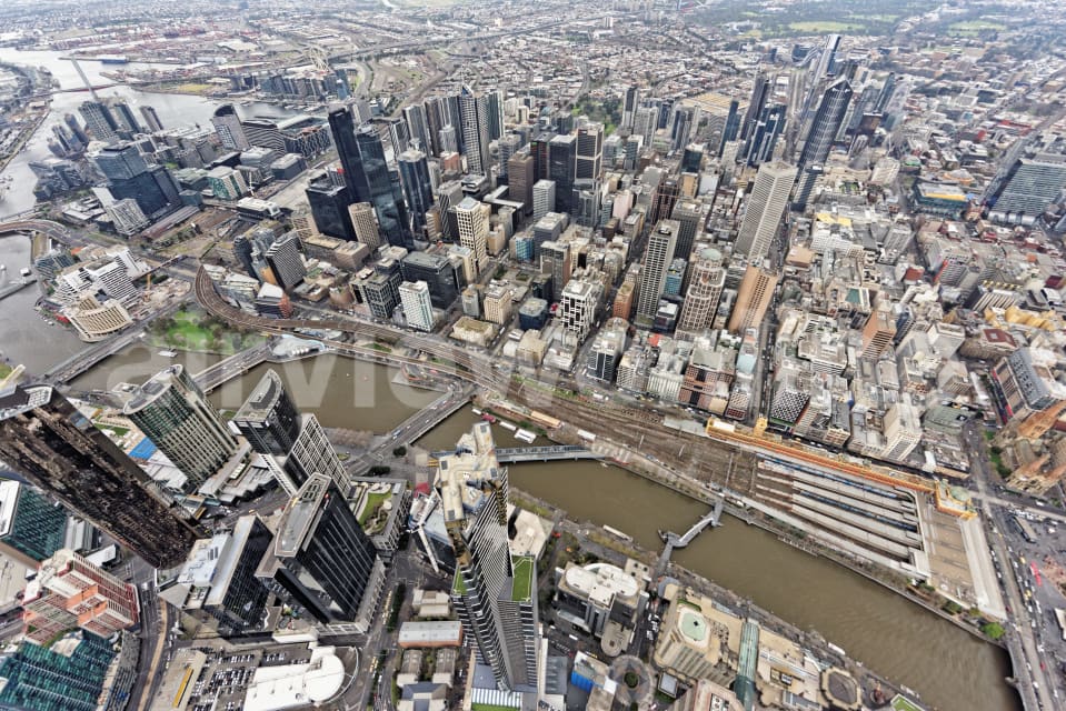 Aerial Image of Southbank And Melbourne CBD Looking North-West