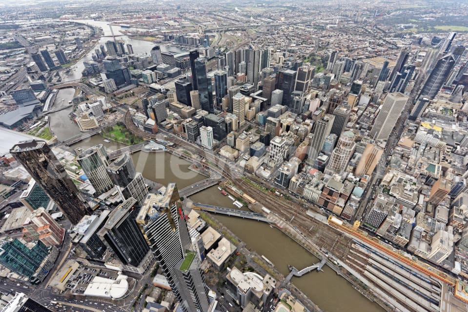 Aerial Image of Southbank And Melbourne CBD Looking North-West