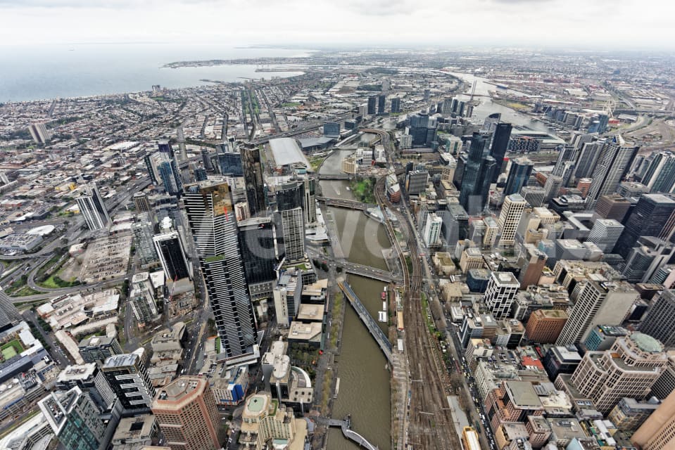 Aerial Image of Southbank And Melbourne CBD Looking West