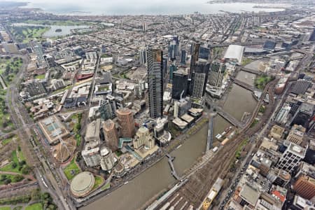 Aerial Image of SOUTHBANK, MELBOURNE, LOOKING SOUTH-WEST