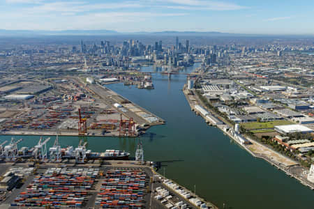 Aerial Image of YARRAVILLE LOOKING EAST TO MELBOURNE CBD