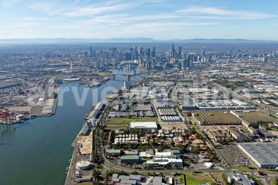 Aerial Image of Port Melbourne Looking East To Melbourne CBD