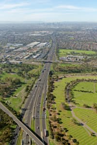 Aerial Image of WEST GATE FREEWAY LOOKING EAST TO MELBOURNE CBD