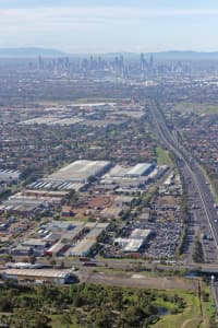 Aerial Image of WEST GATE FREEWAY LOOKING EAST TO MELBOURNE CBD