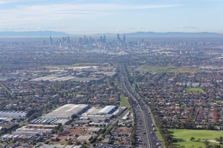 Aerial Image of WEST GATE FREEWAY LOOKING EAST TO MELBOURNE CBD
