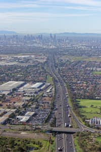 Aerial Image of WEST GATE FREEWAY LOOKING EAST TO MELBOURNE CBD