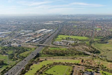 Aerial Image of WEST GATE FREEWAY LOOKING EAST TO MELBOURNE CBD