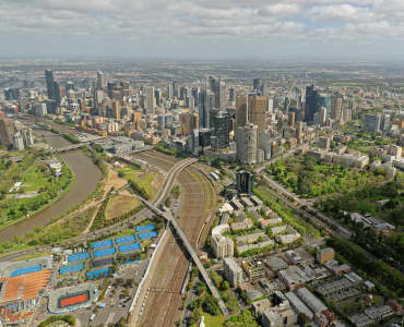 Aerial Image of JOLIMONT LOOKING NORTH EAST TO MELBOURNE CBD