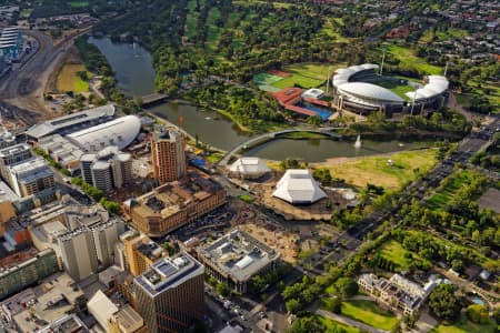 Aerial Image of RIVERBANK PRECINCT, LOOKING NORTH-WEST TOWARDS ADELAIDE OVAL