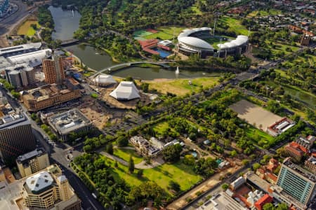 Aerial Image of RIVERBANK PRECINCT, LOOKING NORTH-WEST TOWARDS ADELAIDE OVAL