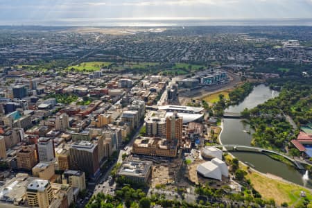 Aerial Image of NORTH TERRACE, ADELAIDE, LOOKING WEST TOWARDS AIRPORT