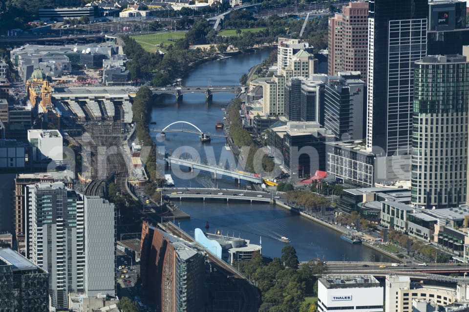 Aerial Image of Yarra River Melbourne CBD