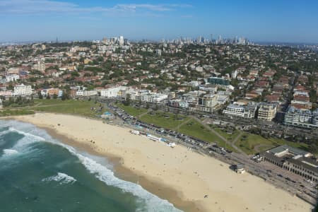 Aerial Image of BONDI BEACH ON A SUNDAY MORNING