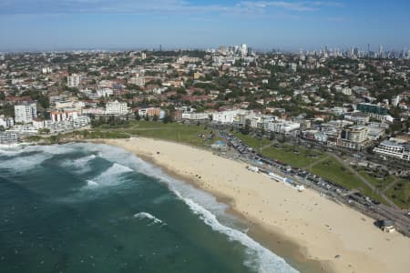 Aerial Image of BONDI BEACH ON A SUNDAY MORNING