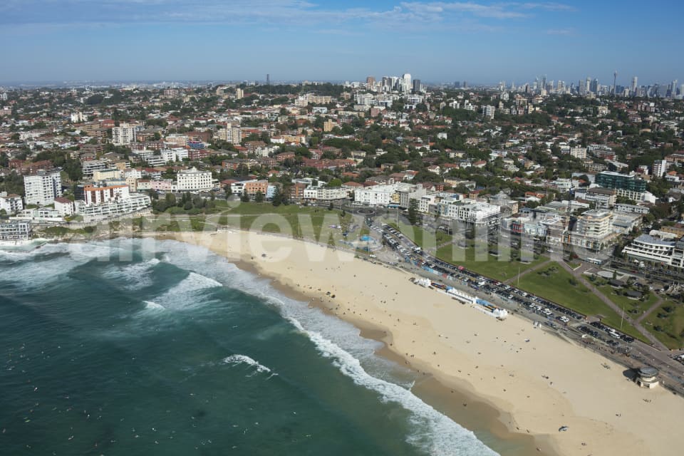 Aerial Image of Bondi Beach On A Sunday Morning
