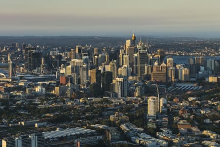 Aerial Image of SYDNEY CBD DUSK