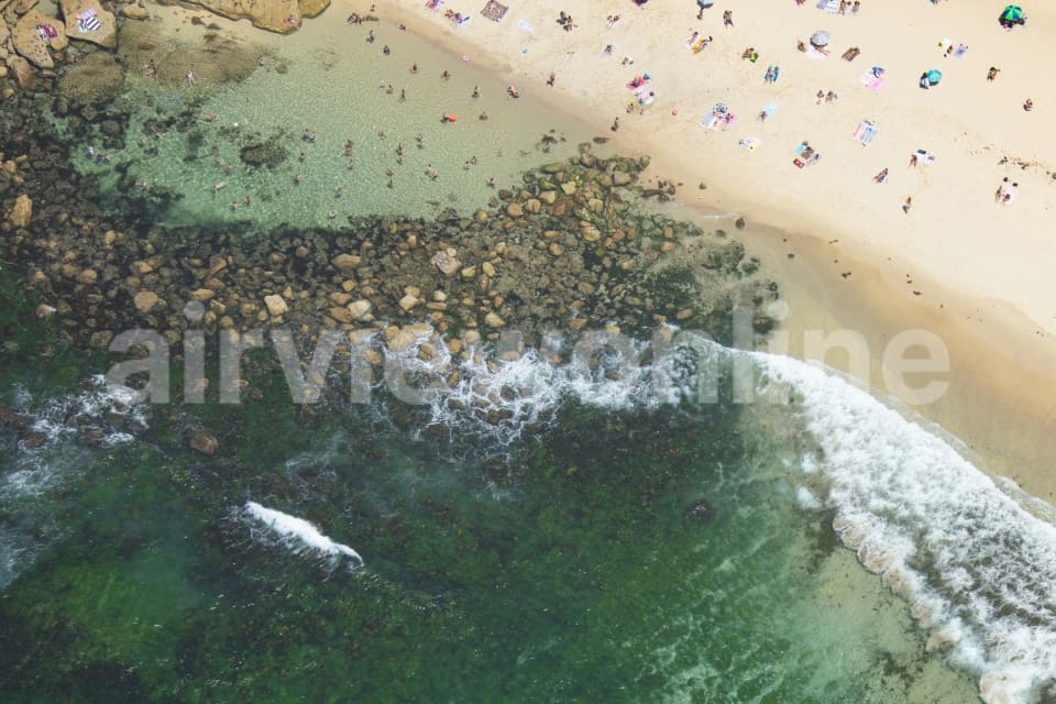 Aerial Image of Bronte Beach Bathers And Rock Pools
