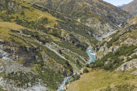 Aerial Image of FLYING LOW SHOTOVER RIVER, SKIPPERS, OTAGO, NEW ZEALAND