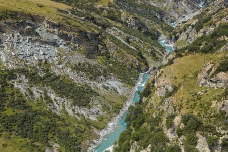Aerial Image of FLYING LOW SHOTOVER RIVER, SKIPPERS, OTAGO, NEW ZEALAND