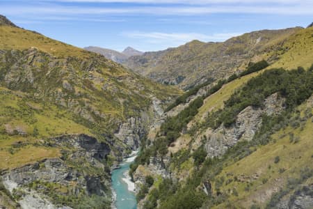 Aerial Image of FLYING LOW SHOTOVER RIVER, SKIPPERS, OTAGO, NEW ZEALAND