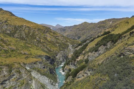 Aerial Image of FLYING LOW SHOTOVER RIVER, SKIPPERS, OTAGO, NEW ZEALAND