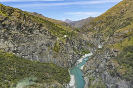 Aerial Image of FLYING LOW SHOTOVER RIVER, SKIPPERS, OTAGO, NEW ZEALAND