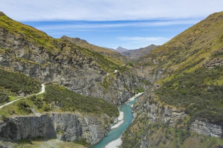 Aerial Image of FLYING LOW SHOTOVER RIVER, SKIPPERS, OTAGO, NEW ZEALAND