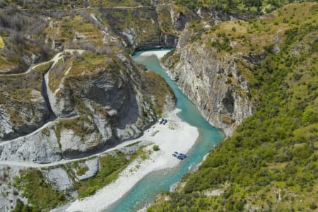 Aerial Image of FLYING LOW SHOTOVER RIVER, SKIPPERS, OTAGO, NEW ZEALAND