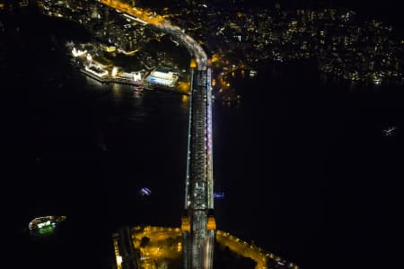 Aerial Image of HARBOUR BRIDGE VIVID NIGHT SHOOT
