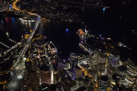 Aerial Image of ICONIC SYDNEY HARBOUR NIGHT SHOOT AT VIVID