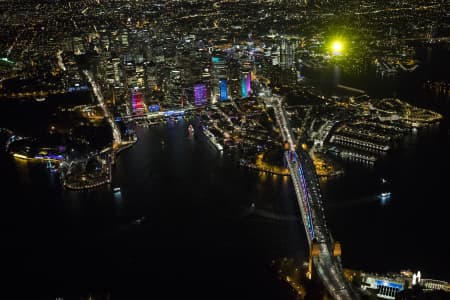 Aerial Image of ICONIC SYDNEY HARBOUR NIGHT SHOOT AT VIVID