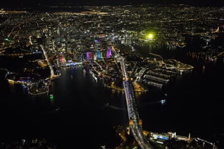 Aerial Image of ICONIC SYDNEY HARBOUR NIGHT SHOOT AT VIVID