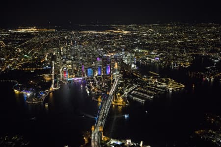 Aerial Image of ICONIC SYDNEY HARBOUR NIGHT SHOOT AT VIVID