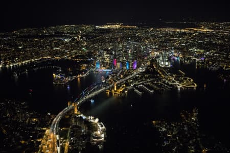 Aerial Image of ICONIC SYDNEY HARBOUR NIGHT SHOOT AT VIVID