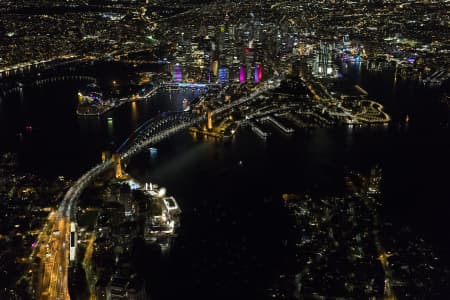 Aerial Image of ICONIC SYDNEY HARBOUR NIGHT SHOOT AT VIVID