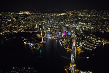 Aerial Image of ICONIC SYDNEY HARBOUR NIGHT SHOOT AT VIVID
